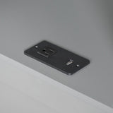 CKLMMC Twin Over Twin Bunk Bed with LED Light, USB Ports, Desks, Bookshelves, and 5 Drawers in Gray CKLMMC