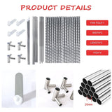 JNTKE Canopy Bed Frame, 4 Corners Stainless Steel Bed Mosquito Net Frame Bracket, King Metal Four Corner Bed Mosquito Netting Bracket for Bedroom Decoration, 78"x 78"x 78" JNTKE