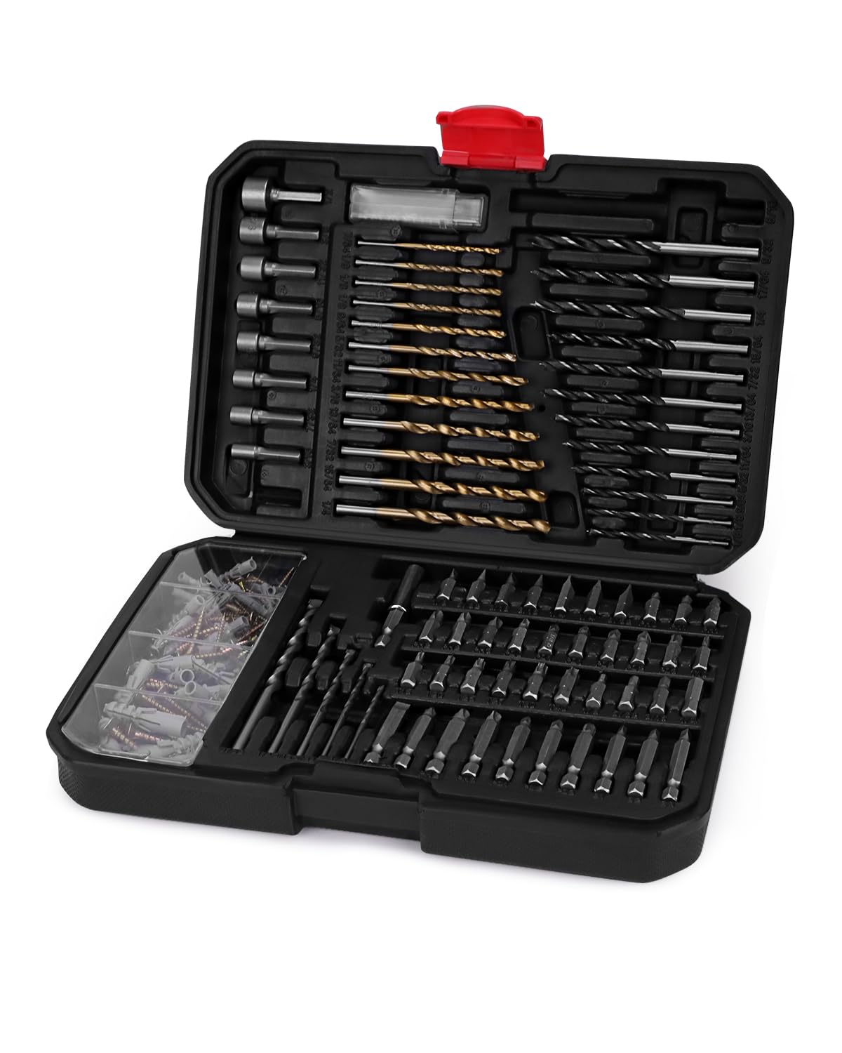 KingTool Drill Bit Set - 199 Pcs Drill Set, Drill Bits & Impact Driver Bit Set for Metal, Wood, Masonry, Cement, Screwdriver Bit Set Combo Kit Perfect for DIY Projects & Home Repairs - WoodArtSupply