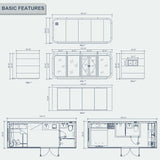 AMGUI Luxury Modern prefab Cabin - 19ft Mobile Capsule with Bedroom, Kitchen and Bathroom, Storm Resistant prefab Cabin -16 Typhoon and 12 Earthquake Proof Mobile Cabin for Travel and Outdoor Living AMGUI