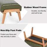 ACONUP Modern Ottoman Foot Stool, Faux Leather Accent Sofa Footrest with Walnut Rubber Wood Frame, Ottoman Bench for Living Room Entryway Bedroom Sofa Seat, Hunter Green ACONUP