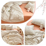 Aesthetic Floral Duvet Cover King Cozy Cotton Bedding Set King Shabby Chic Green Botanical French Style Duvet Cover Set Off White Comforter Cover with Fresh Flower Pattern, Breathable, Lightweight MOTNTD