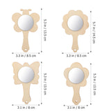 TEHAUX DIY Unfinished Wooden Mirror for Crafts to Paint Set Kids Handheld Mirror Mini Princess Hand Mirror Make Your Own Mirror Craft Handmade Painting Crafting Supplies TEHAUX