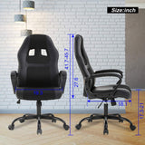 Office Chair PC Gaming Chair Cheap Desk Chair Ergonomic PU Leather Executive Computer Chair Lumbar Support for Women, Men (Black) BestOffice