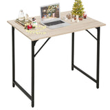 HKLGorg 32 Inch Home Office Desk Computer Desk Wooden Study Table Study Desk Simple Gaming Desk Modern PC Laptop Desks Computer Table Writing Table Computer Workstation for Home Office, Nature HKLGorg