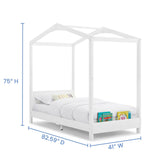 Delta Children Poppy House Wood Twin Bed, Platform Bed - No Box Spring Needed, Bianca White Delta Children