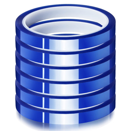 MEBMIK 6 Rolls 10mm x33m(108ft) Blue Heat Tape High Temperature Heat Resistant Tape Heat Transfer Tape for Heat Sublimation Press No Residue and Heat Transfer Vinyl MEBMIK