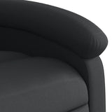 vidaXL Recliner Chair - Black Real Leather, Manual Reclining Function, Comfortable Seating with Solid Wood and Metal Frame, for Office or Living Room vidaXL