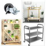 Caster Wheels, 3" Locking Swivel Stem Casters Set with Brake of 8, 3/8"-16 x 1 (Screw Diameter 3/8", Length 1") Rubber Casters with 360 Degree No Noise Wheels WHARSTM