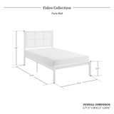 Lexicon Metal Bed Frame with Rattan Headboard, Metal Platform Bed with Strong Metal Slat Support Under Bed Storage, Boho Faux Cane Bed, Mattress Foundation No Box Spring Needed, Twin Bed, White Lexicon