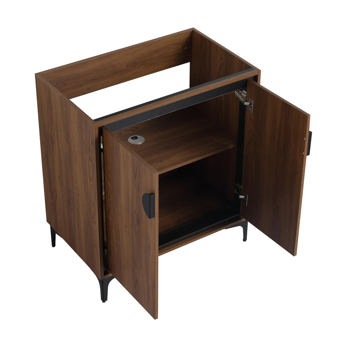 Modern 30-Inch Free Standing Bathroom Vanity Base with 2 Doors - Brown Storage Cabinet Generic
