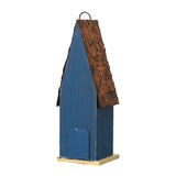 Glitzhome 13.25" H Hanging Birdhouse Retro Blue Distressed Garden Decorative Wooden Bird House for Outdoor Glitzhome