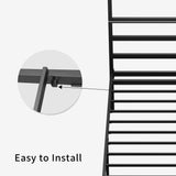 YITAHOME Metal Four Poster Canopy Bed Frame, 14 Inch Platform Bed with Built-in Headboard Strong Metal Slat Mattress Support, No Box Spring Needed, Black, King Size YITAHOME