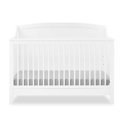 Delta Children Campbell 6-in-1 Convertible Crib - Greenguard Gold Certified, Bianca White - WoodArtSupply