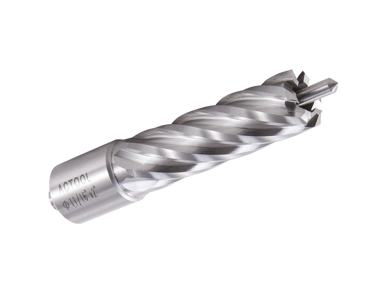 ACTOOL 11/16" Diameter × 2" Depth of Cut HSS ANNULAR Cutter with 3/4'' Weldon Shank ACTOOL