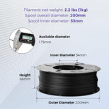VOXELAB Carbon Fiber PETG 3D Printer Filament, PETG Carbon Fiber Black Filament 1.75mm 1KG (2.2 LBS) 1 Spool, 3D Printing Material, Dimensional Accuracy +/- 0.02 mm, PETG CF Black Voxelab