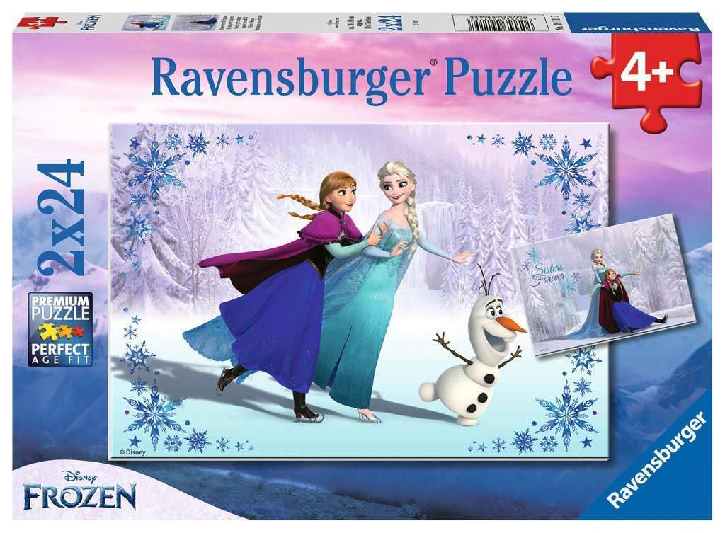 Ravensburger Disney Frozen Sisters Always Puzzle Set | 2 x 24 Piece Jigsaw Puzzles | Unique Pieces for Perfect Fit | Ideal Game for Kids and Family | FSC-Certified for Sustainability Disney