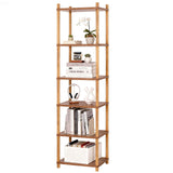YGYQZ Bookshelf, 6-Tier High Vertical Book Shelf with Large Capacity, DIY Stackable Wooden and Metal Bookshelf Organizer, Suitable for Living Rooms, Offices, Bedrooms, and Studies YGYQZ