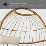 LUCKYBERRY Wicker Egg Chair Rattan Chair Brown, Outdoor Patio Porch Lounge… LUCKYBERRY