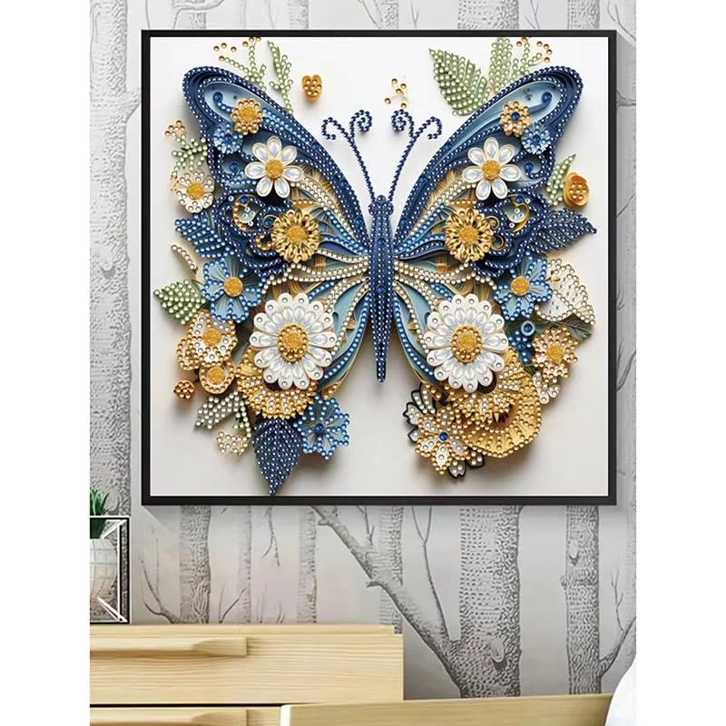 Woteilus Diamond Art Kits for Adults: Stitch Diamond Painting Butterfly for Beginners Special Shaped Animal Butterfly Diamond Art Kits 30 x 30cm, 9.8 x 9.8 inch Woteilus