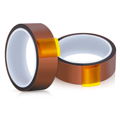 Outus 2 Rolls Heat Tapes High Temperature Tape Sublimation Tape Heat Transfer Tape Heat Resistant Tape Polyimide Tape for Electronics 3D Printers DIY Crafts (Dark Brown,30 mm Wide)