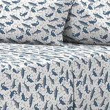 Dream Factory Kids Sheet Set Lightweight Microfiber Bed Sheets Super Soft Easy Wash Cozy Bedding 10” Pocket - Full, Blue Sharks dream FACTORY