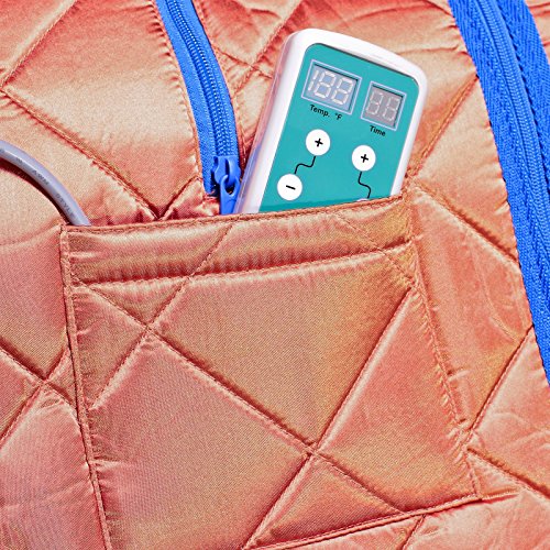 Durherm Infrared Sauna, Low EMF Negative Ion Portable Indoor Sauna with Chair and Heated Footpad, Copper, Large DURHERM