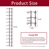 JKsmart 24 Bottles Wall Mounted Wine Rack, Adjustable Height Wine Rack Wall Mounted for Wine Bottles, Liquor, Champagne, Matte Metal Black Wine Wall Rack for Kitchen, Pantry, Bar, Wine Cellar JKsmart