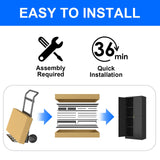 Polup 60 Inch Tall Pantry Cabinet, Metal Kitchen Storage Cabinet with Doors and Shelves, Black Cupboard for Food Storage, Freestanding Cabinet for Living Room, Dining Room - Assembly Required Polup