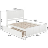 AFI, Madison Queen Platform Bed with Matching Footboard, Twin XL Trundle, and Attachable USB Charger, White AFI
