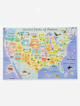 1000-piece USA Map Jigsaw Puzzle & Poster 50 States | Illustrated American Landmarks | Rainy Day, Fun at Home Activities, Travel Gifts, Birthday Present, Wall Art Talking Tables