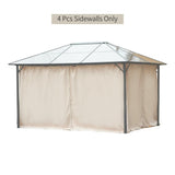 Outsunny 10' x 12' Universal Gazebo Sidewall Set with Panels, Hooks and C-Rings Included for Pergolas and Cabanas, Beige Outsunny
