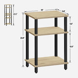 TUTOTAK Set of 2 End Table, Side Table, Nightstand, 3-Tier Storage Shelf, Couch Table for Small Space TB01BO0492 TUTOTAK