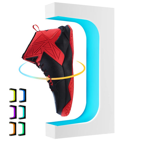 Levitating Shoe Display Stand, 16 Colors LED Light Floating Shoe Display 360 Degree Rotating Magnetic Levitation Sneaker Rack for Home Decor, Shoes Store Show, Advertising Exhibition DIDWI