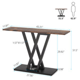 Tribesigns Console Table, Industrial Hallway Table for Entryway, 43 Inch Entryway Tables Narrow Sofa Table for Living Room, Stable Metal Frame & Easy Assemble, Rustic Brown Tribesigns