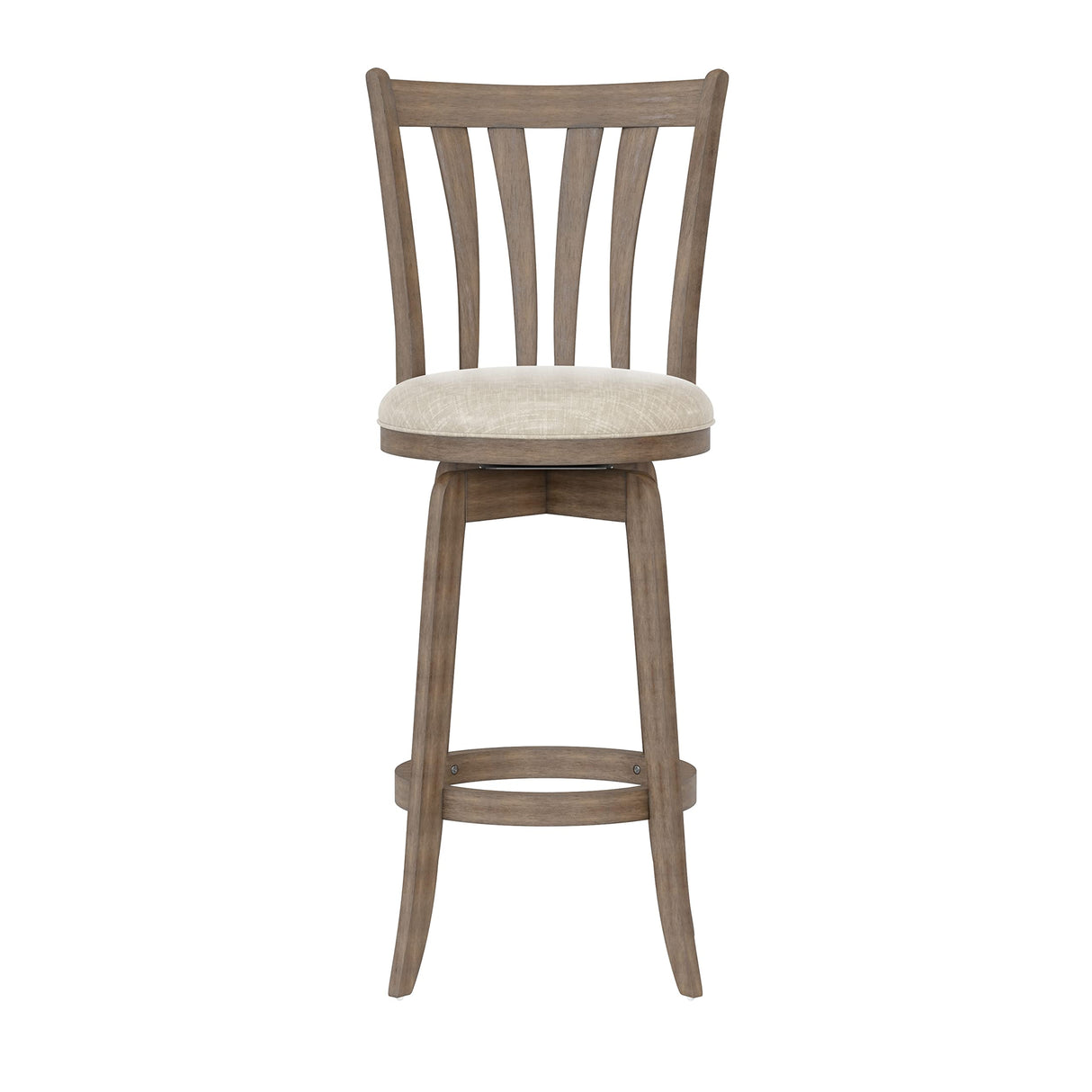 Hillsdale 29.5" Savana Wood Swival Bar Height Stool, Brown Gray Hillsdale