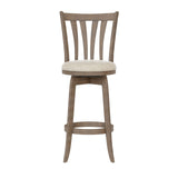 Hillsdale 29.5" Savana Wood Swival Bar Height Stool, Brown Gray Hillsdale