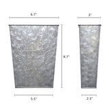 LESEN Galvanized Metal Wall Planter,Farmhouse Wall Decor Hanging Wall Vase Pocket Planters Flowers Holder Country Rustic Home Wall Decor,Set of 2 LESEN