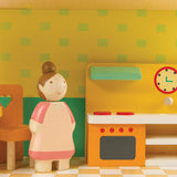 Tender Leaf Toys - The Leaf Family - 4 Pcs Wooden Family Mini Dolls Playset for Children, Kids Miniature Pretend Play Dollhouse Figures, Includes Parents, Sibling - Age 3+ Tender Leaf Toys