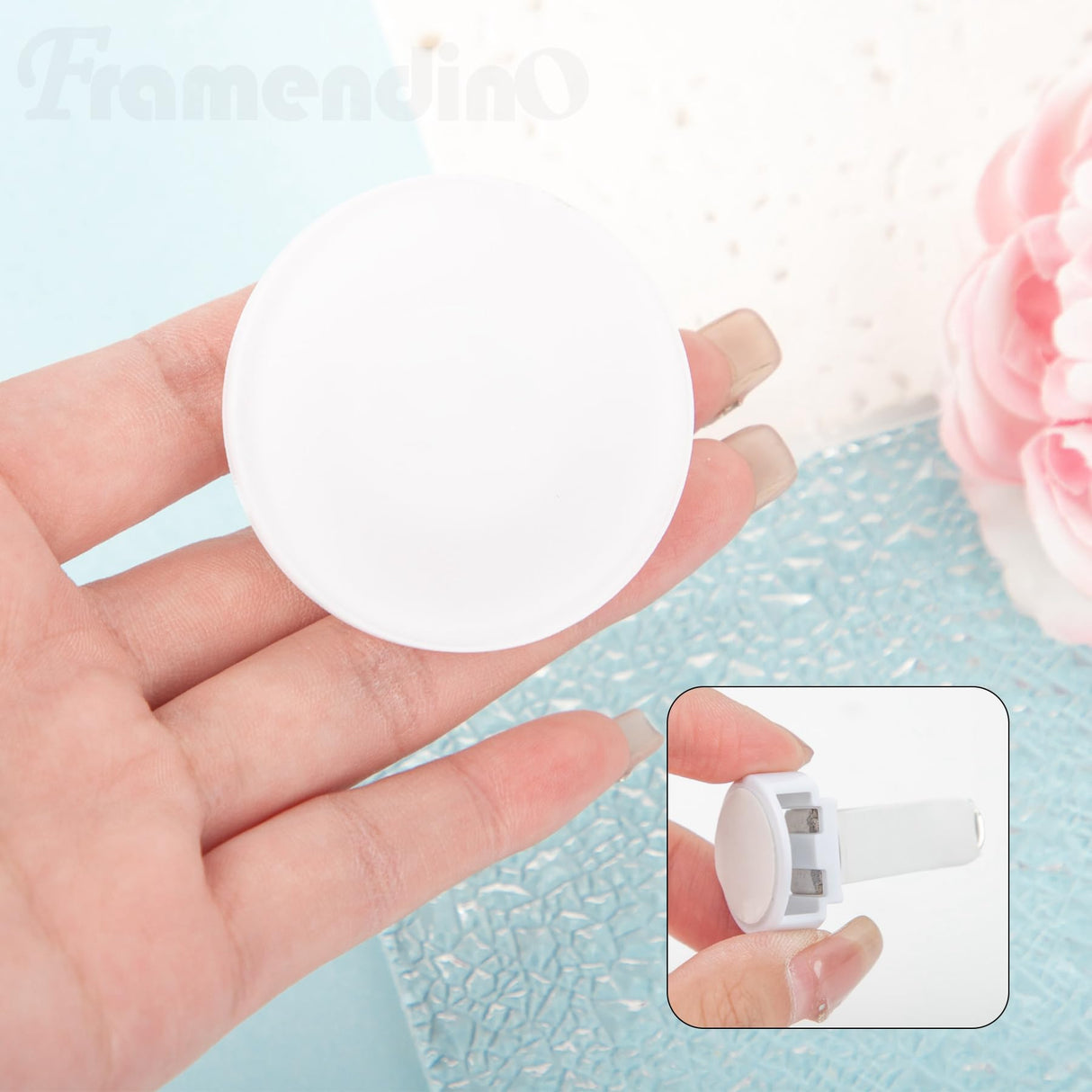 Framendino, 4 Pack Sublimation Blank Car Air Vent Clips Heat Transfer Car Outlet Perfume Clip Auto Diffuser Vent Clip Car Scent Diffuser Clip Car Exhaust Outlet Accessories Round Framendino