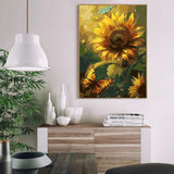 AALBLAC Paint by Numbers Kit for Adults Beginner,Sunflower Paint by Number for Adults Canvas,Acrylic Easy Butterfly Paint by Number,DIY Flowers Painting by Numbers for Gift Home Wall Decor 16x20 Inch AALBLAC