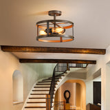 AGV LIGHTING Semi Flush Mount Ceiling Light Fixture, Farmhouse Close to Ceiling Light with There-light AGV LIGHTING