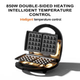 Waffle Maker,Donut,Hot Dog Machine Set,3-in-1 Multifunctional Breakfast Maker Machine with Iron Removable Plate Mold for Home,Kitchen,Cake,Paninis,Nut,Steaks,Grill,Lunch,Snacks or Dessert JACKGOLD