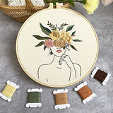 Harimau 3 in Beginner Embroidery Kit,Floral Plant Pattern,Cross Stitch Kits, Including Stamped Embroidery Cloth with 3 Embroidery Hoops, Color Threads and Embroidery Kits