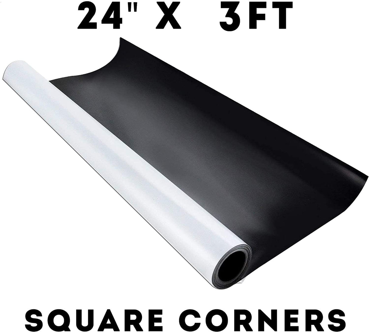 Blank Magnet Sheets Roll 24-inches Wide - .30mil Flexible, Printable, White Vinyl Surface - Safe on Vehicles, Cuts Easily for DIY craft projects (3 Ft. Roll) VIBE INK