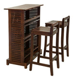 Christopher Knight Home Riviera Wood Bar Set, 3-Pcs Set, Rich Mahogany Christopher Knight Home