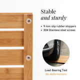 GOBAM Natural Bamboo Bath Mat - Non-Slip Shower & Bathtub Mat, Easy Clean Indoor & Outdoor Floor Mat for Spa, Sauna, Pool - Small 19.7 x 13 inches GOBAM