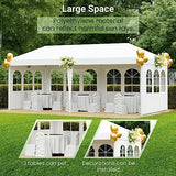 10x20 Outdoor Gazebo Wedding Party Tent Canopy Tent with 4 Removable Sidewalls,White FDW