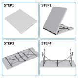 6ft Plastic Folding Table, Portable Camping Table with Carrying Handle, Lock for Picnic, Party, Multipurpose Entertaining Activites - White WoodArtSupply