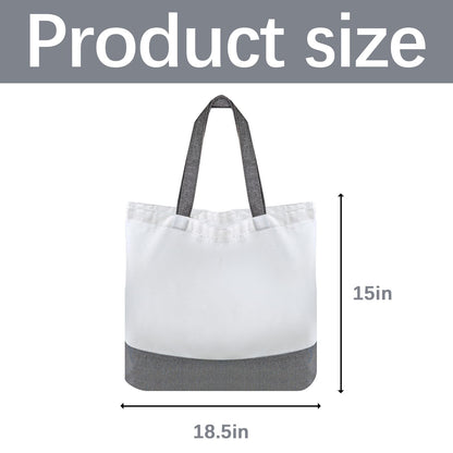 OKBA 10 pcs Sublimation Tote Bags,polyester tote bags for sublimation, blank canvas tote bags for DIY Crafting and Decorating (10, grey/White)